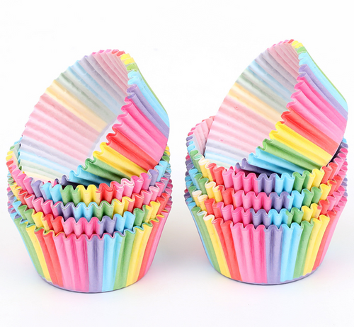 100 PACK OF Rainbow Cupcake Liners 