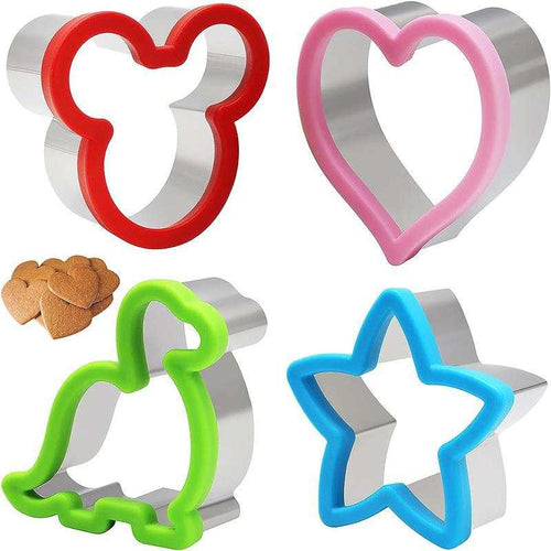 4 Piece Cookie Cutter Set! From hearts to dinosaurs, a mouse, and a star