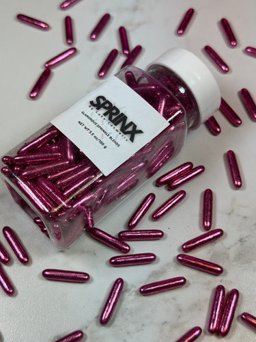 RECTANGLE METALLIC PINK SPRINKLES