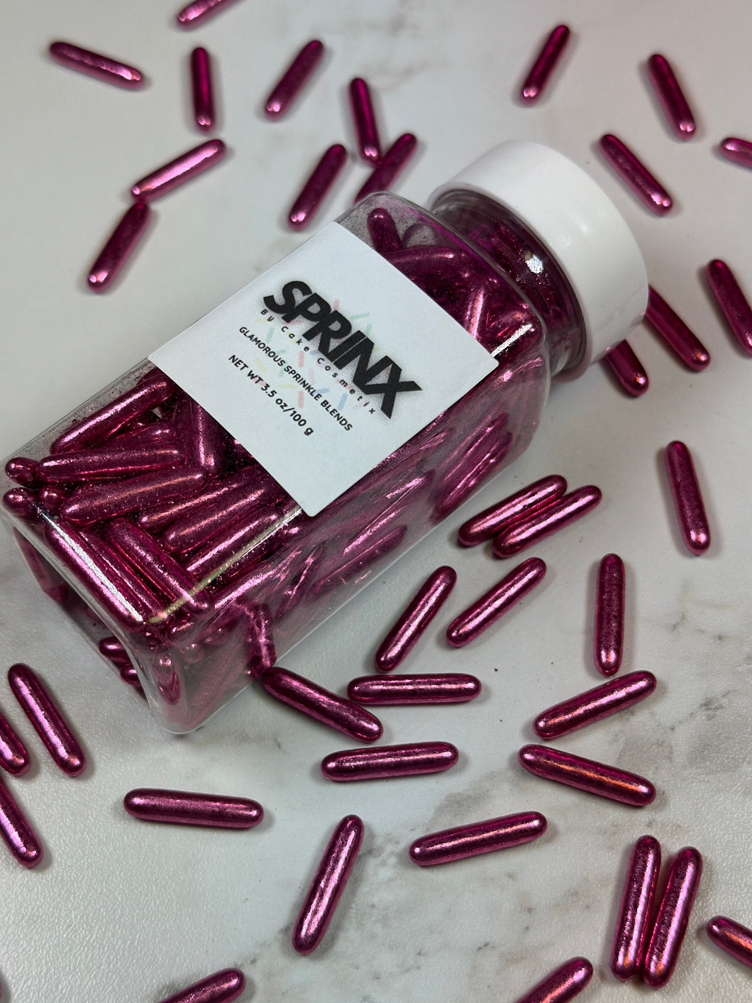 RECTANGLE METALLIC PINK SPRINKLES