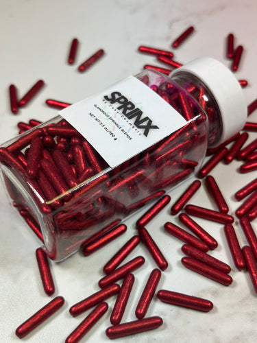 METALLIC RED RECTANGLE SPRINKLES