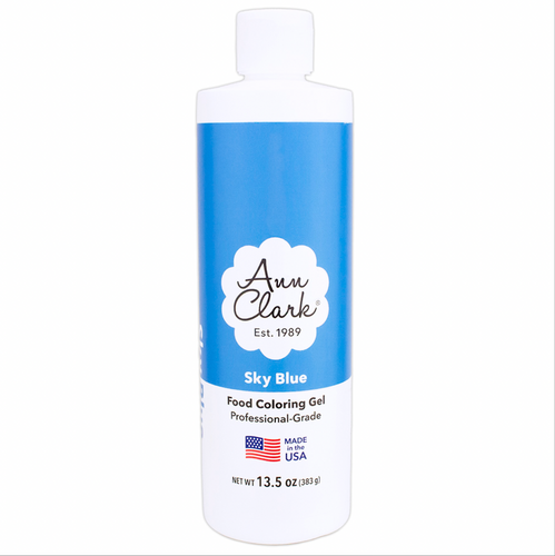 large bottle of sky blue food colouring