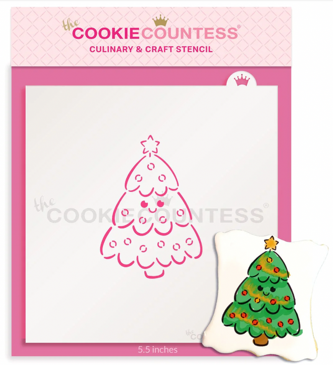 Smiling Christmas Tree PYO Stencil