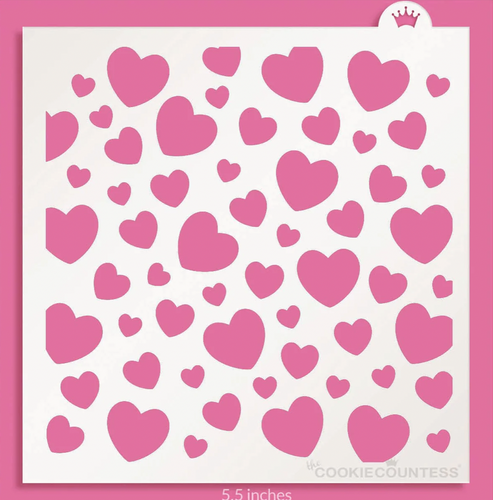 Heart Confetti Pattern Stencil