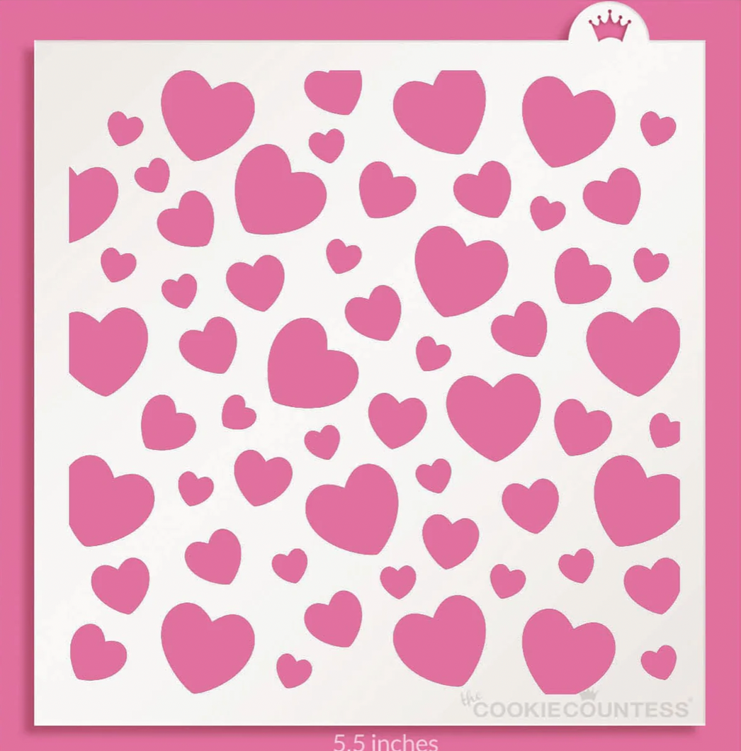 Heart Confetti Pattern Stencil