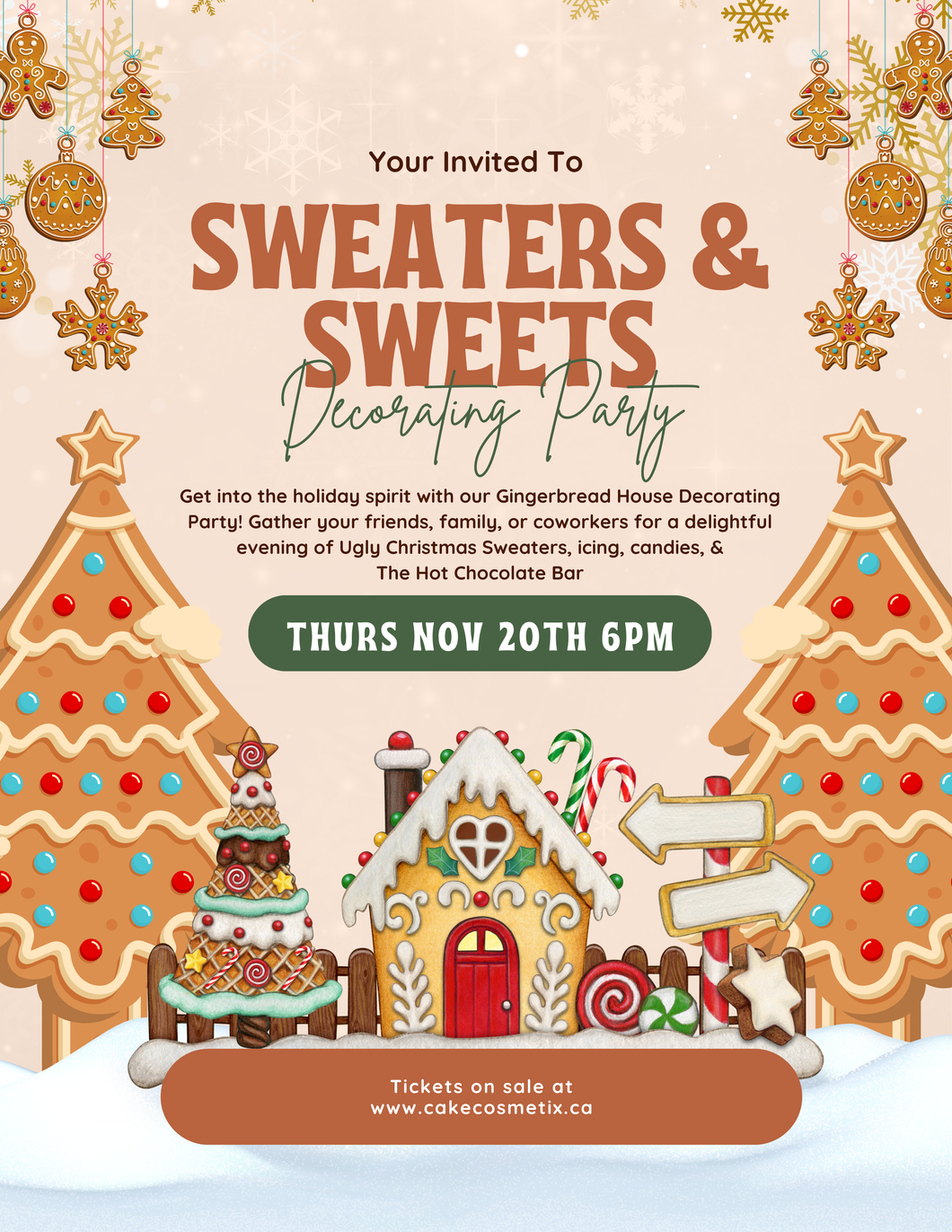 Sweaters & Sweets Gingerbread House Decorating | Thurs Nov 20th 2025 | 6PM